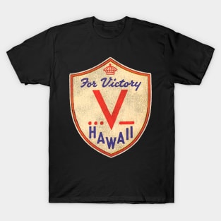 V for Victory WWII Hawaii Vintage Travel Souvenir T-Shirt